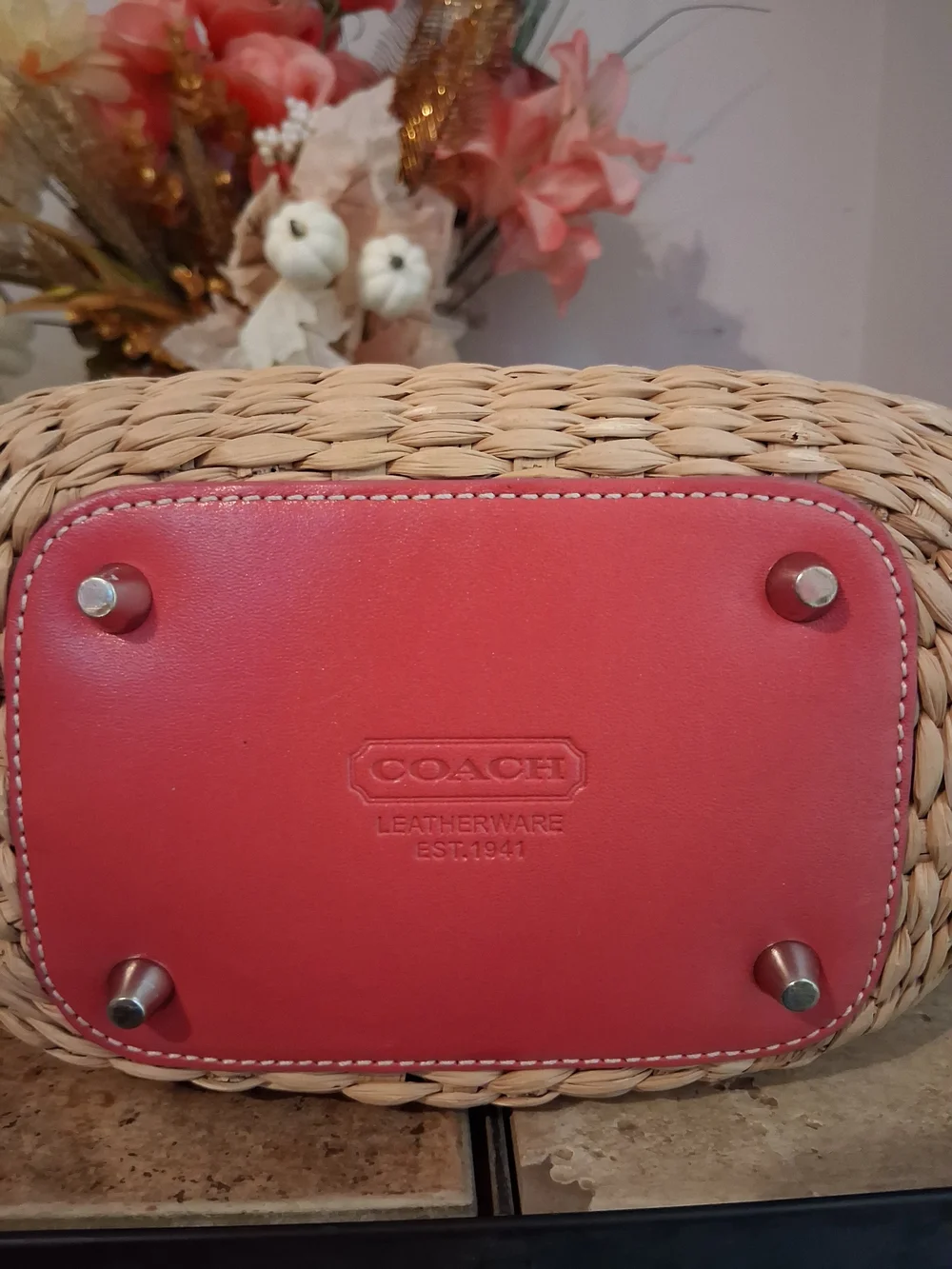 Coach Soho Woven Straw Basket Tote